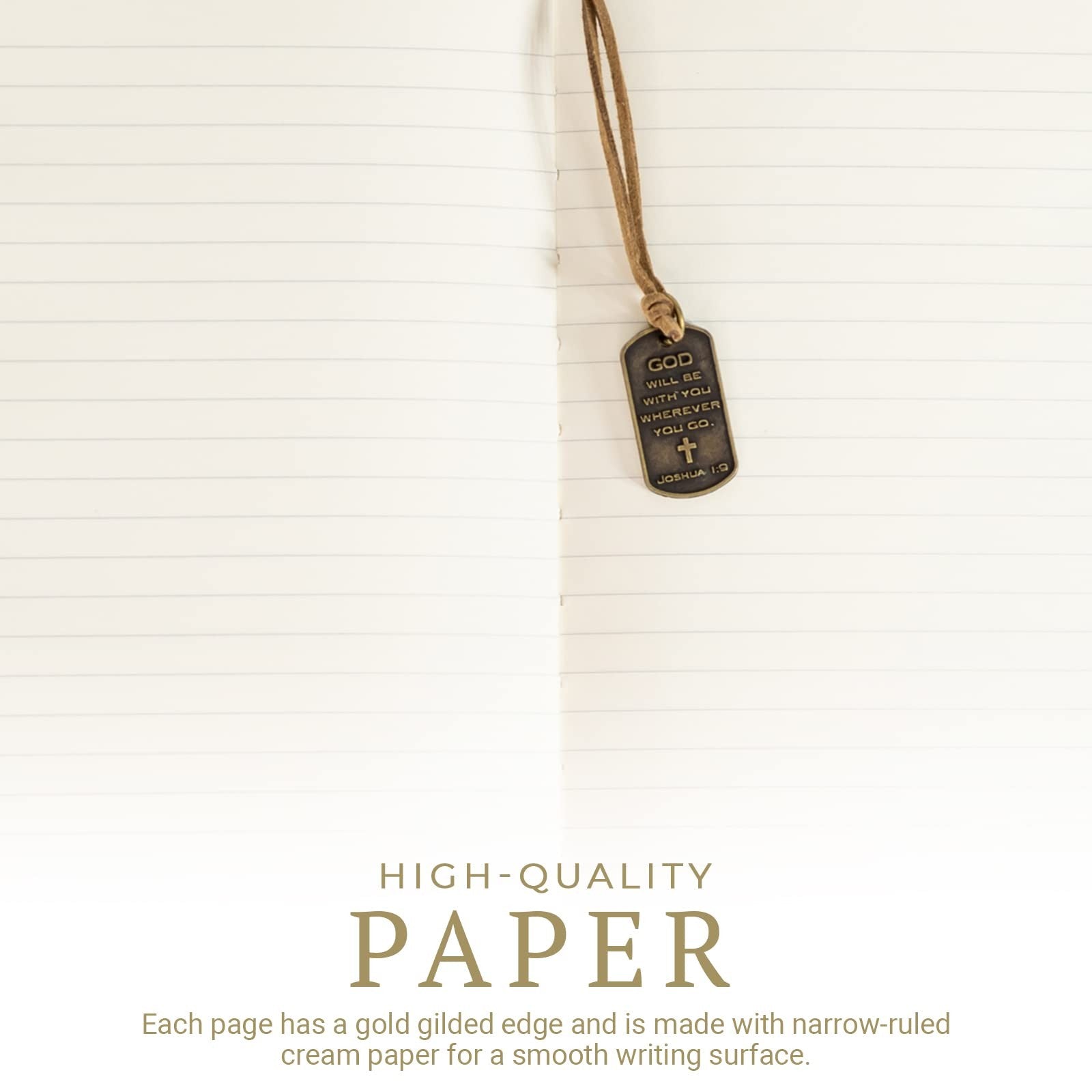 Christian Journal for Men, Black Cover, Scripture & Cross Charm