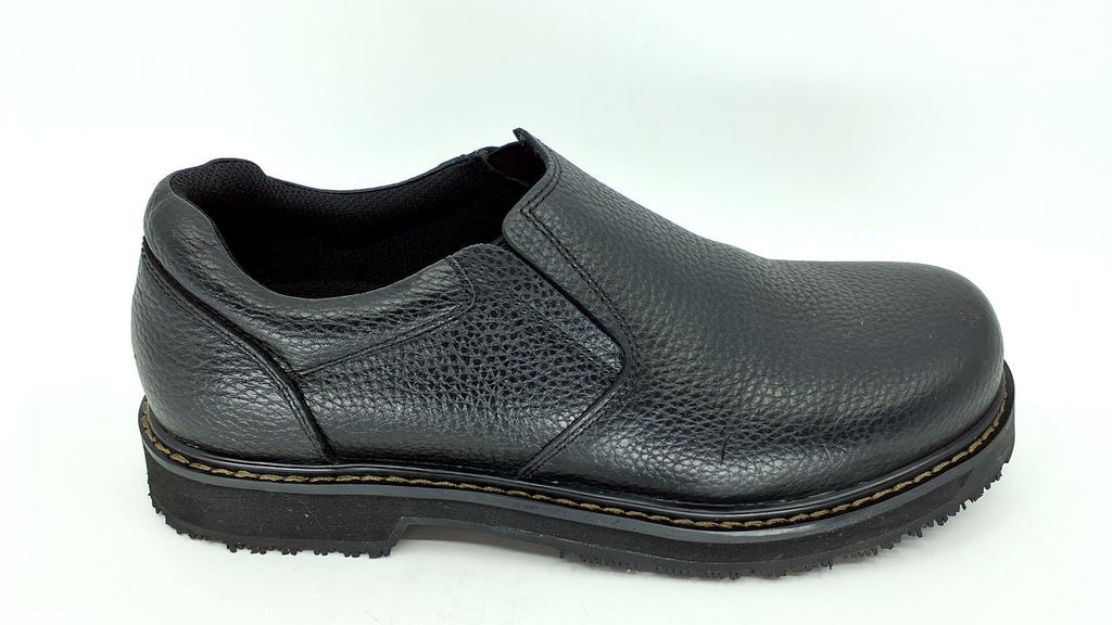 Dr. Scholl's Shoes Men's Winder II Slip Resistant Work Loafer,Black Leather,8.5