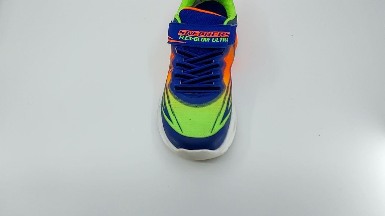 SKECHERS Boy's Flex-Glow Ultra Sneaker, Blue/Multi, 1 Little Kid