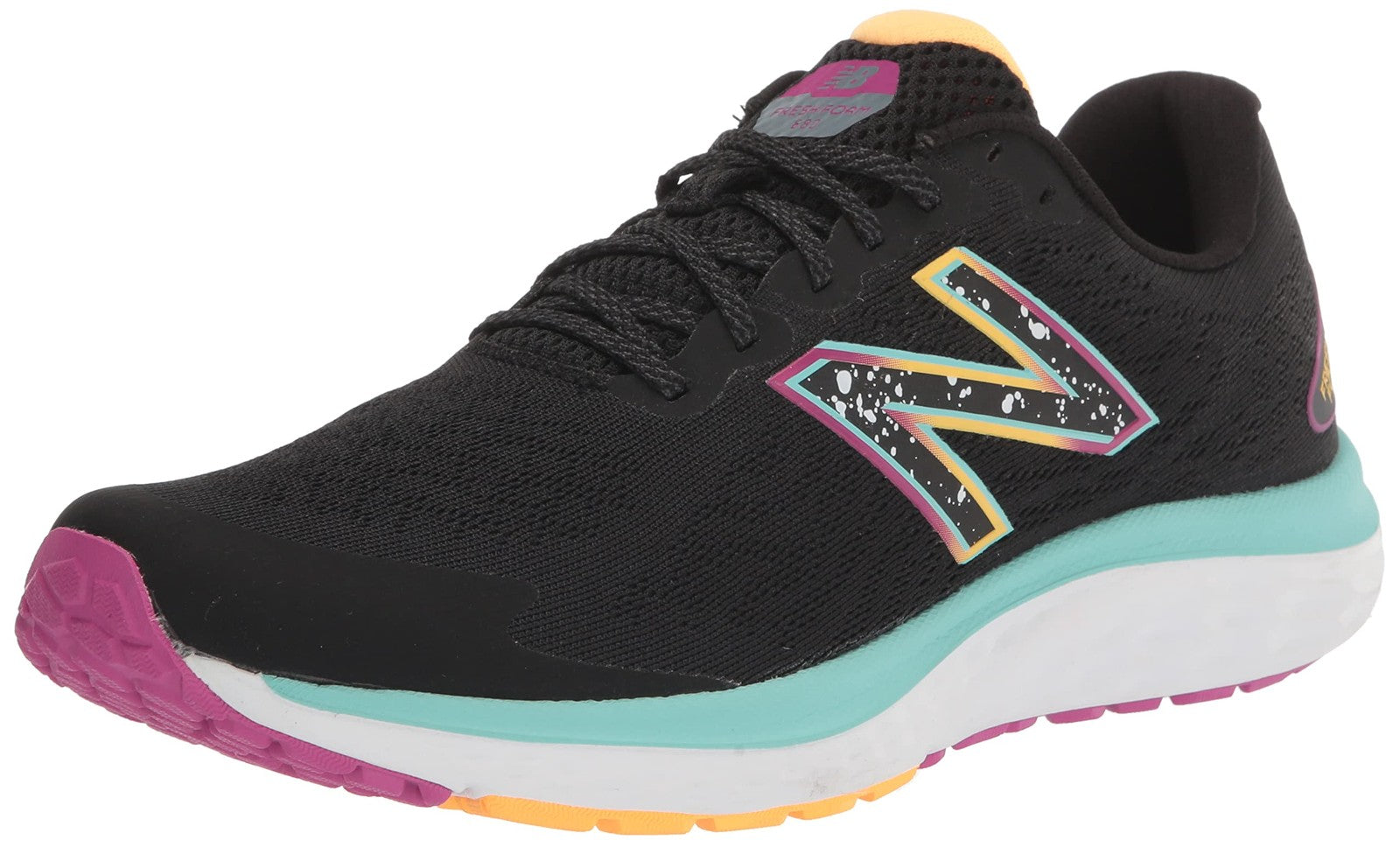 New Balance Women's Fresh Foam 680 V7 Running Shoe, Black/Surf/Lemonade, 6