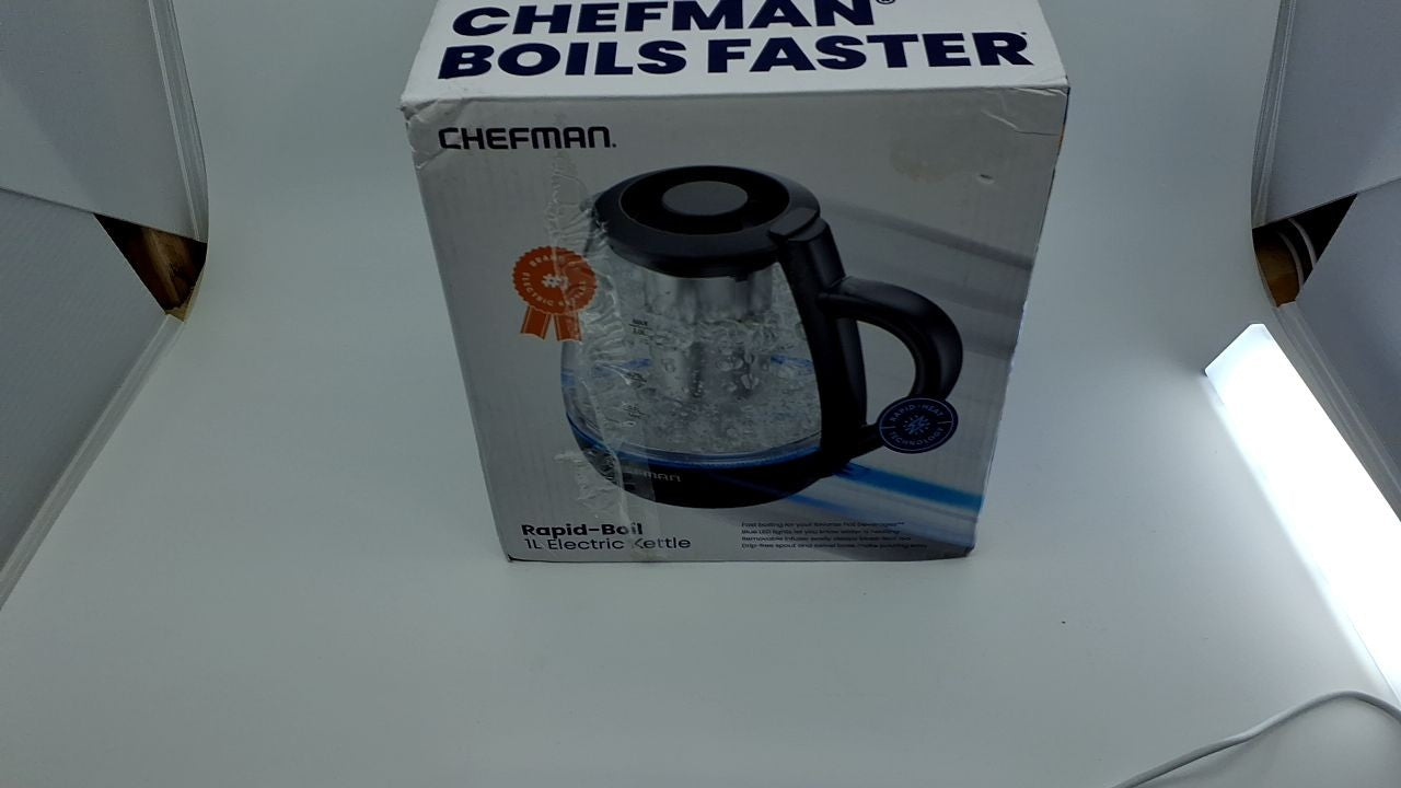 Chefman 1500W Electric Kettle, 1L, Removable Lid, Boil-Dry Protection