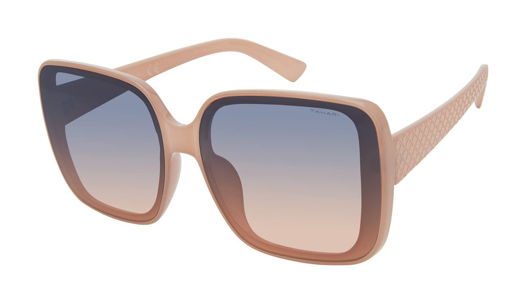 TAHARI TH815 Retro Oversized Square Sunglasses 64mm Nude UV Protection