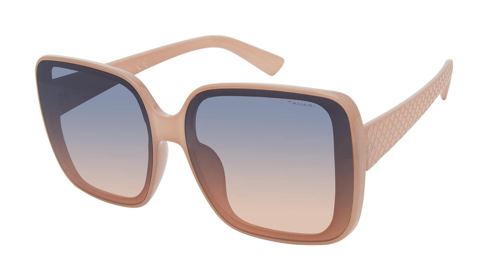 TAHARI TH815 Retro Oversized Square Sunglasses 64mm Nude UV Protection