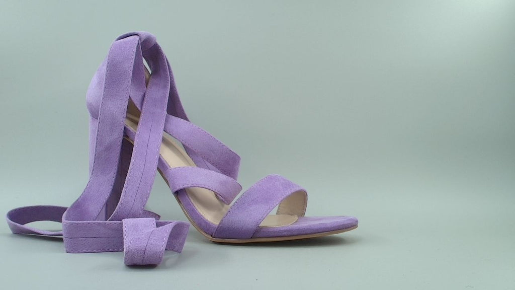 Strappy Heels for Women Chunky Heels High Heeled Sandals with Lace Up Sandals, 9