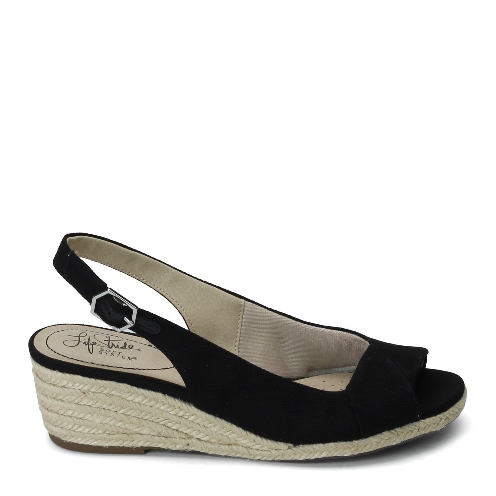 LifeStride Women's Socialite Sandal, Black, 7 M US