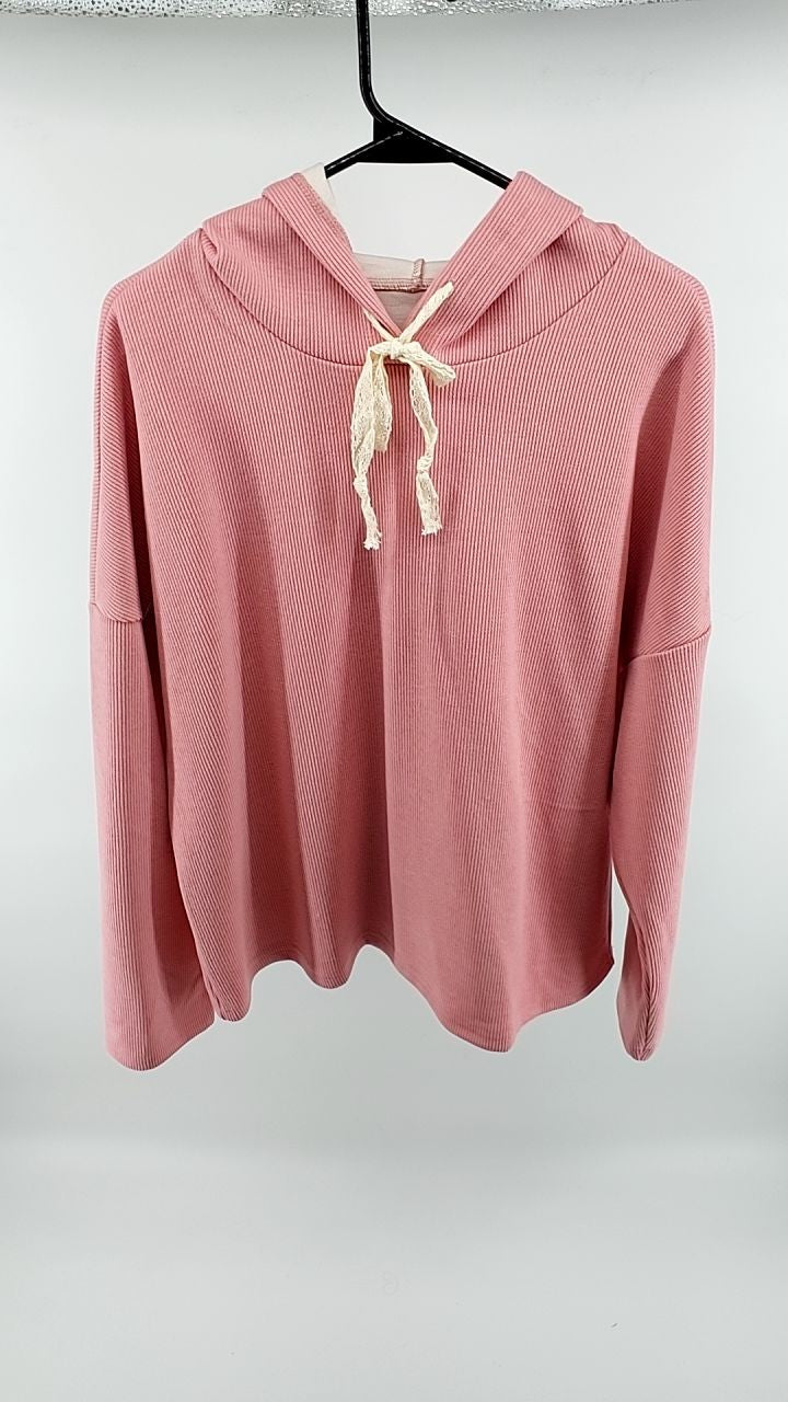 Drawstring Dropped Shoulder Hoodie