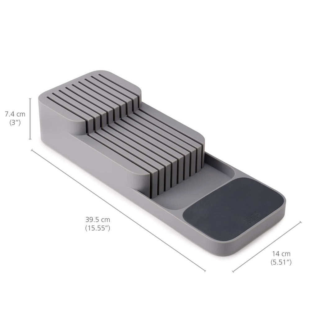 Joseph Joseph 9-Knife Drawer Organizer, Grey, Compact Design