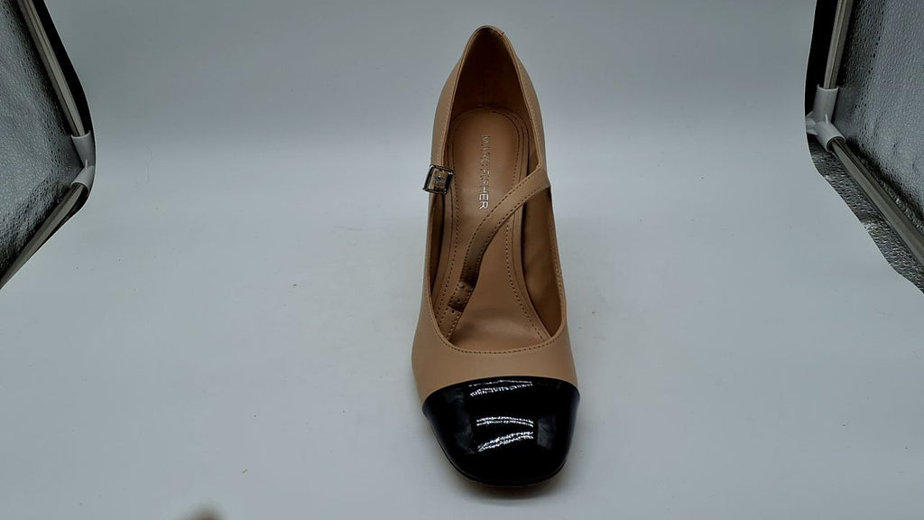 Marc Fisher Women's CHARINE Pump, Beige/Black 110, 7