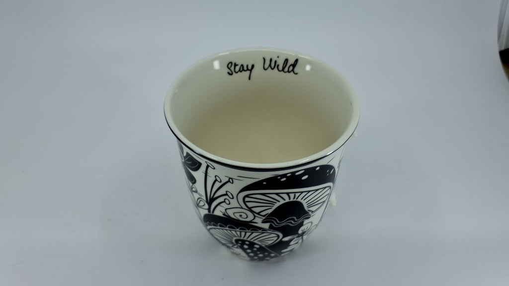 Cute 14 oz Black & White Boho Mug - Ceramic Coffee Cup for Gifts