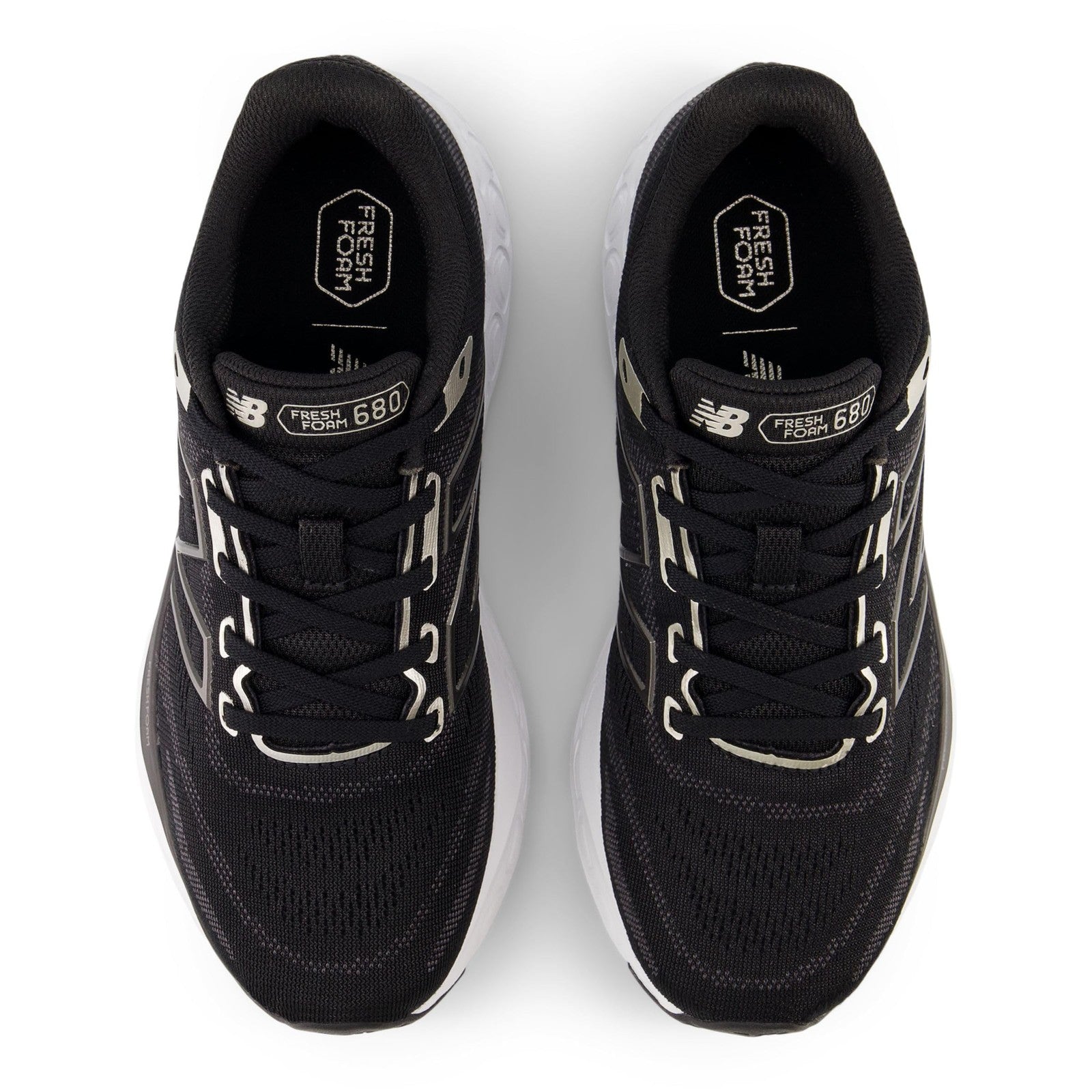 New Balance Women's 680 V8 Running Shoes, 8.5W, Black/Light Gold Metallic