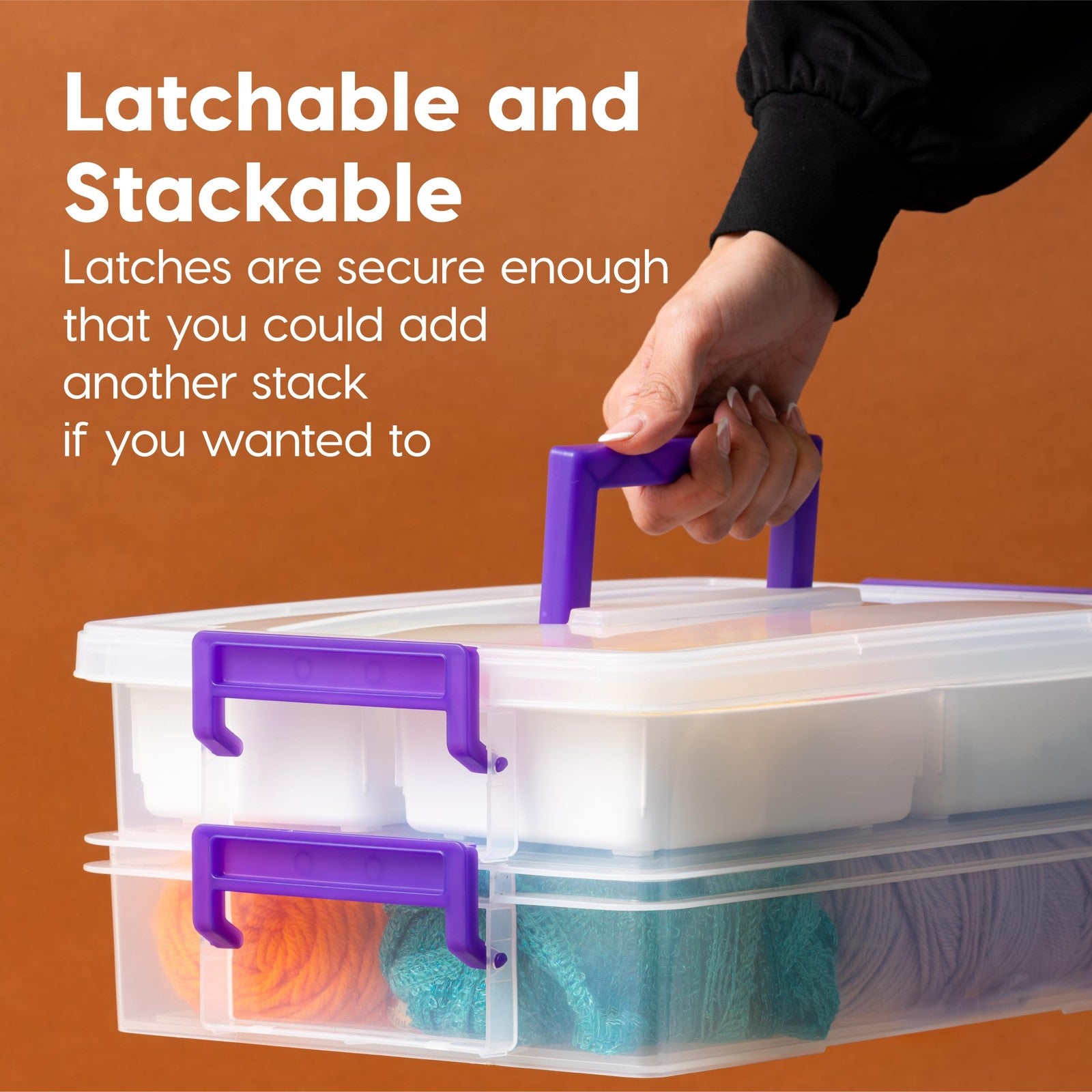 Stackable 9 Qt Clear Storage Bin w/ Lids, Ideal for Crafts & Organizing