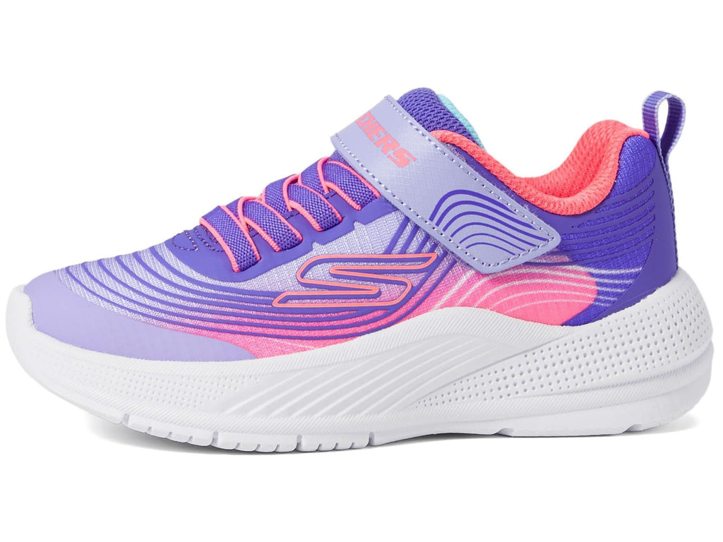 SKECHERS Kids Girls Microspec Advance Sneaker, Lavender/Neon Pink, 3 Little Kid