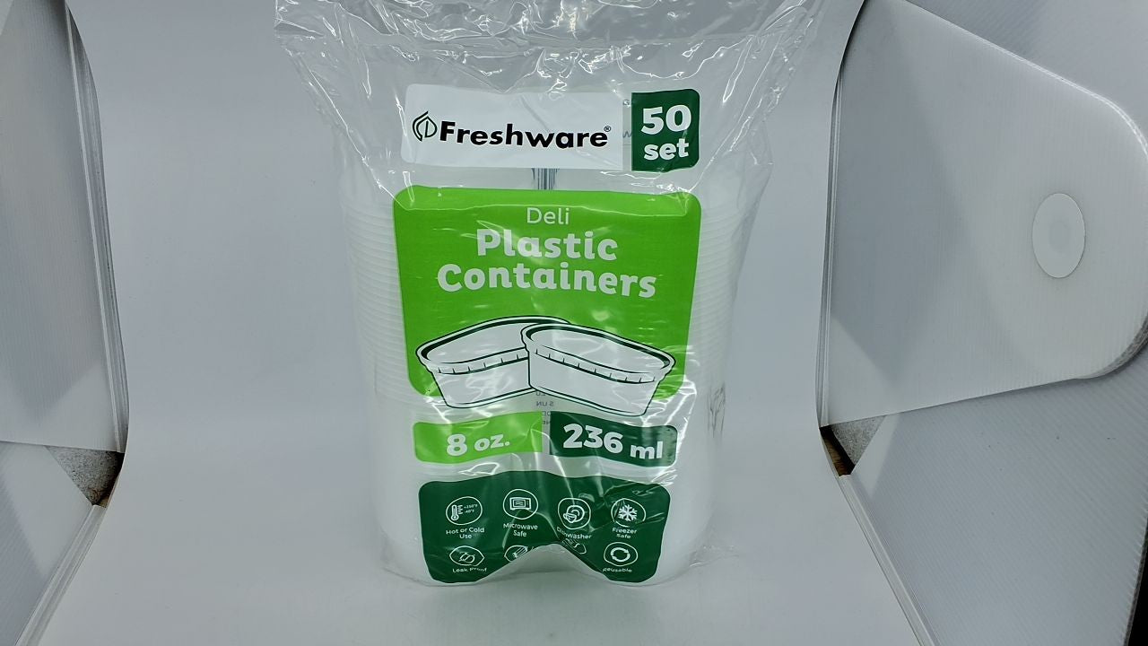 50 Pack 8 Oz Plastic Meal Prep Containers - BPA Free & Leakproof