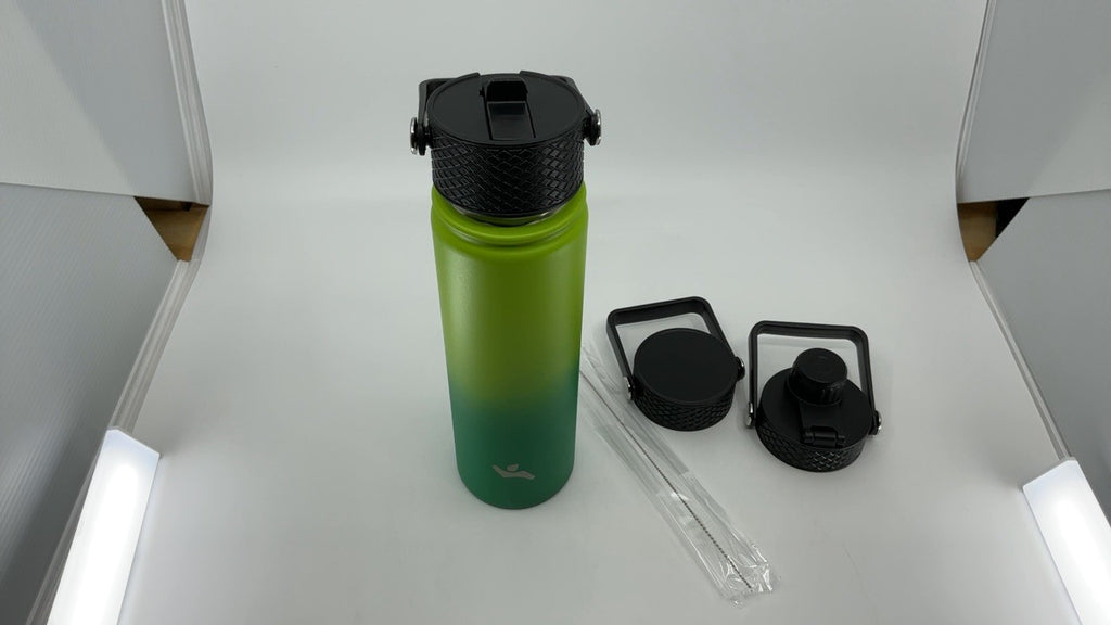 Konokyo 22oz Sport Insulated Water Bottle, Stainless Steel, Bamboo Grove