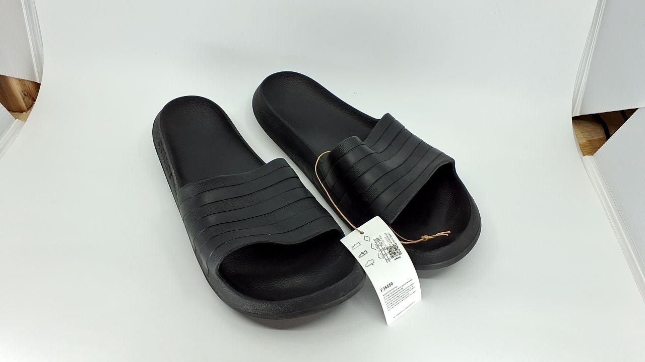 adidas Adilette Aqua Black Slides Men's 11 & Women's 12