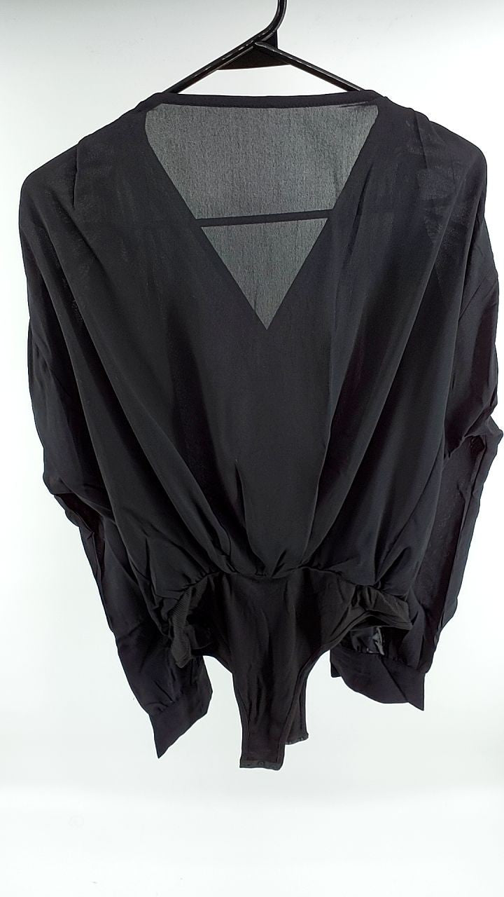 Surplice Ruched Long Sleeve Bodysuit