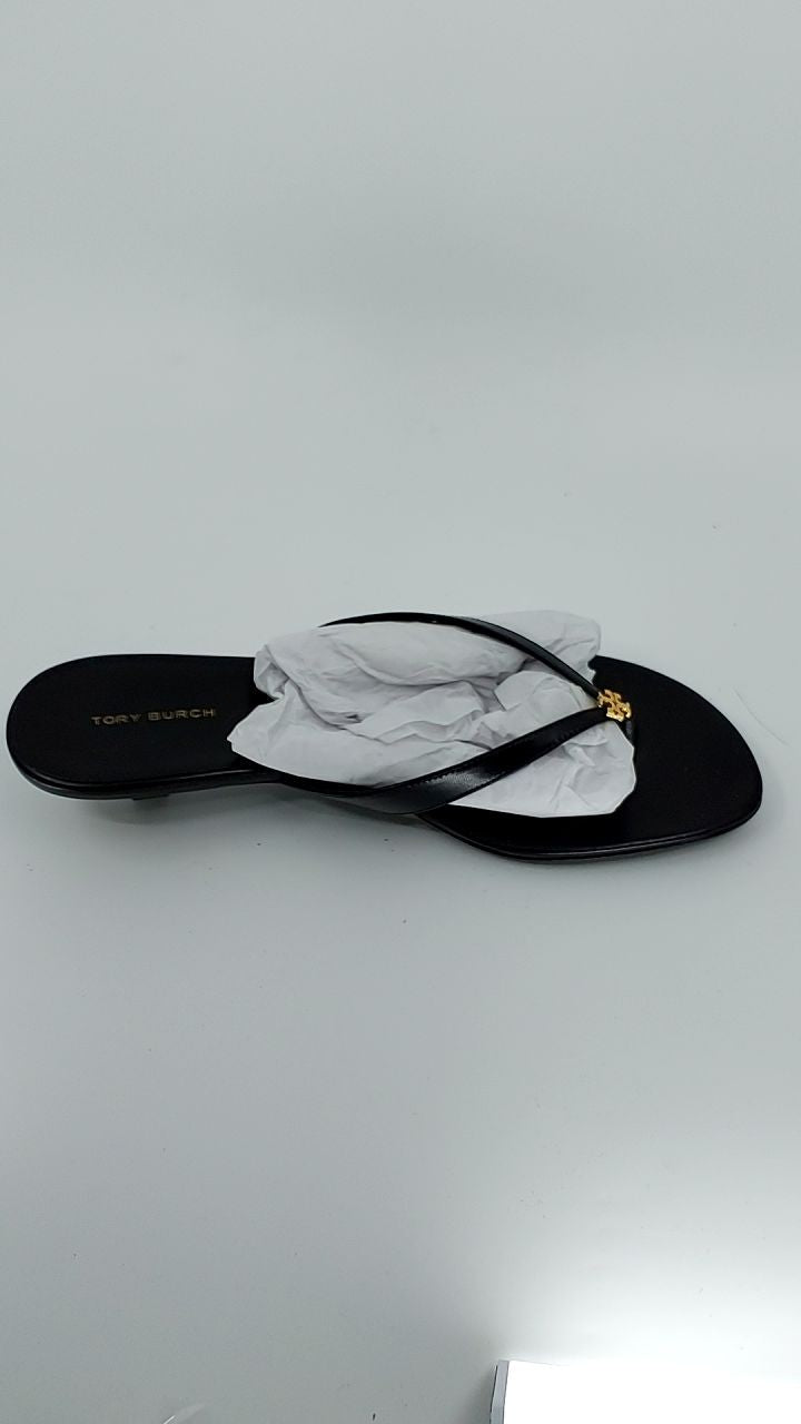 Tory Burch Women's Capri Low Heel Sandal 35mm Heeled, Perfect Black/Gold, 9.5