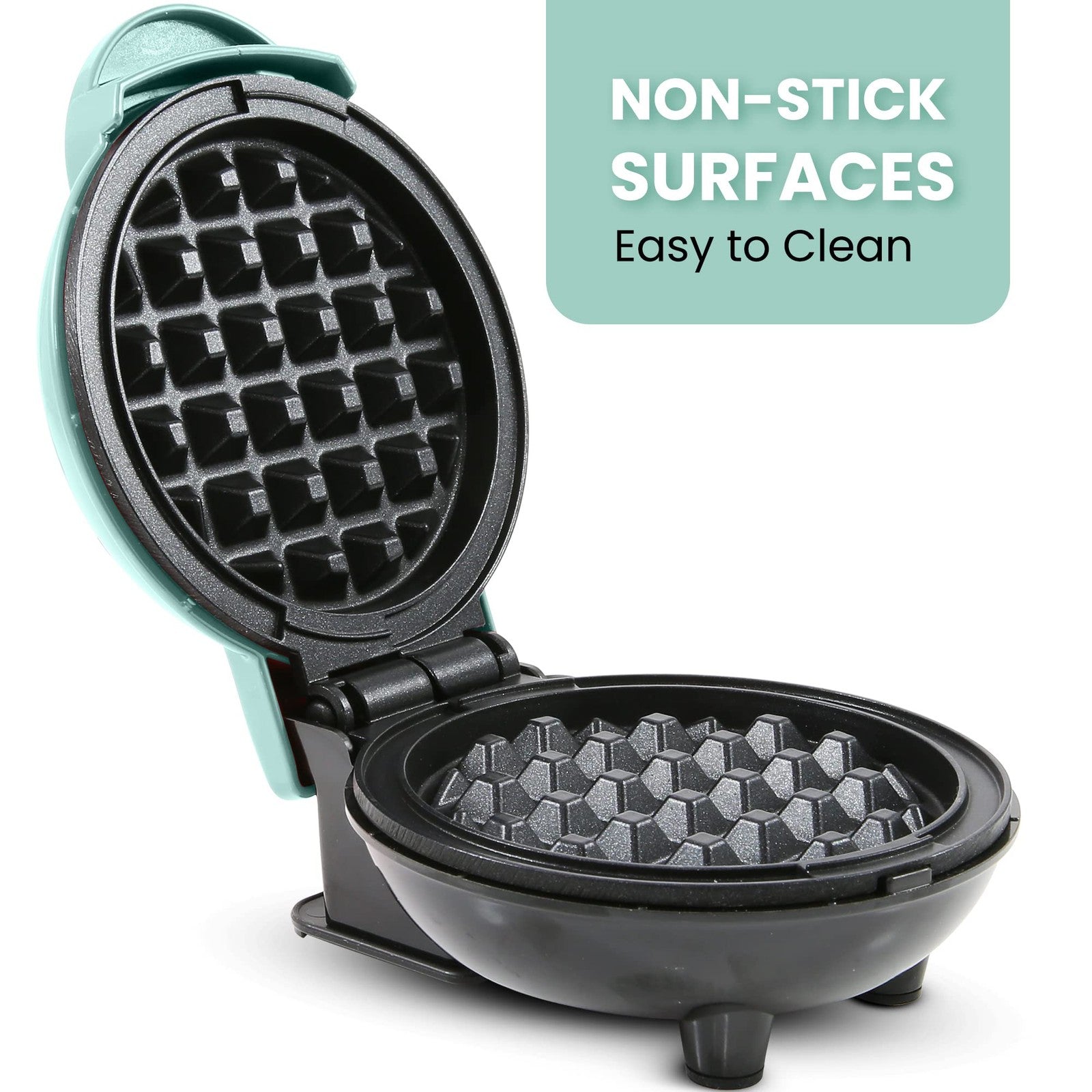 Elite Gourmet Nonstick Waffle Maker, 4.5-Inch, Compact Design
