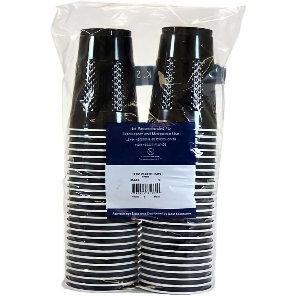 50 Count 18oz Black Plastic Cups by Hanna K - Party & Event Use