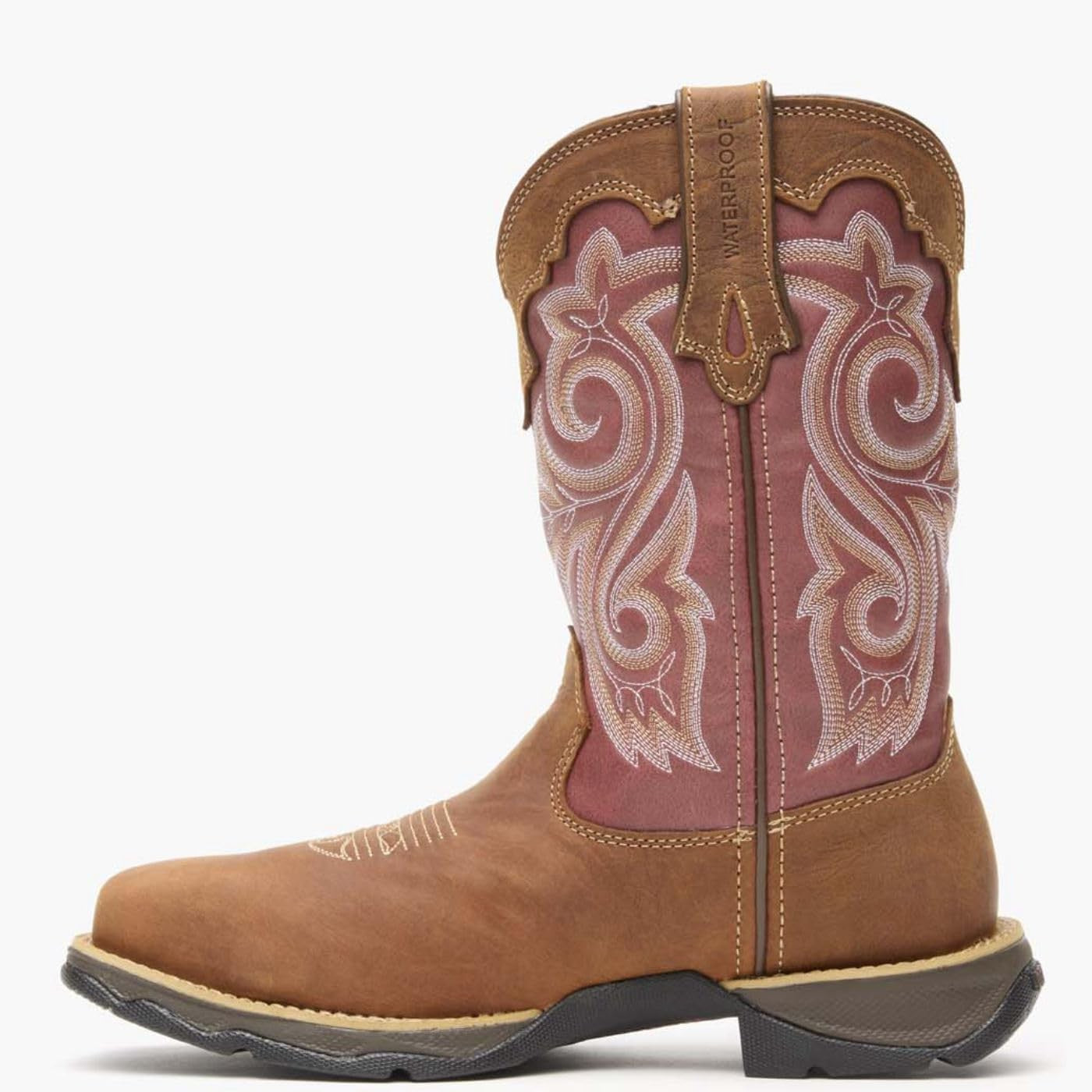Durango womens Lady Rebel Work Western Boot, Briar Brown and Rusty Red, 8 US