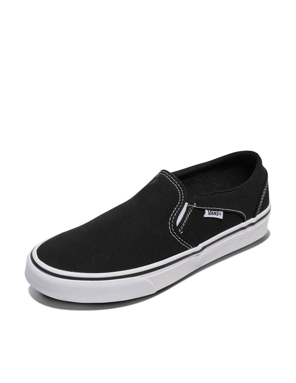 Vans Women’s Slip-On Sneakers, Asher Model, Black/White, 9.5
