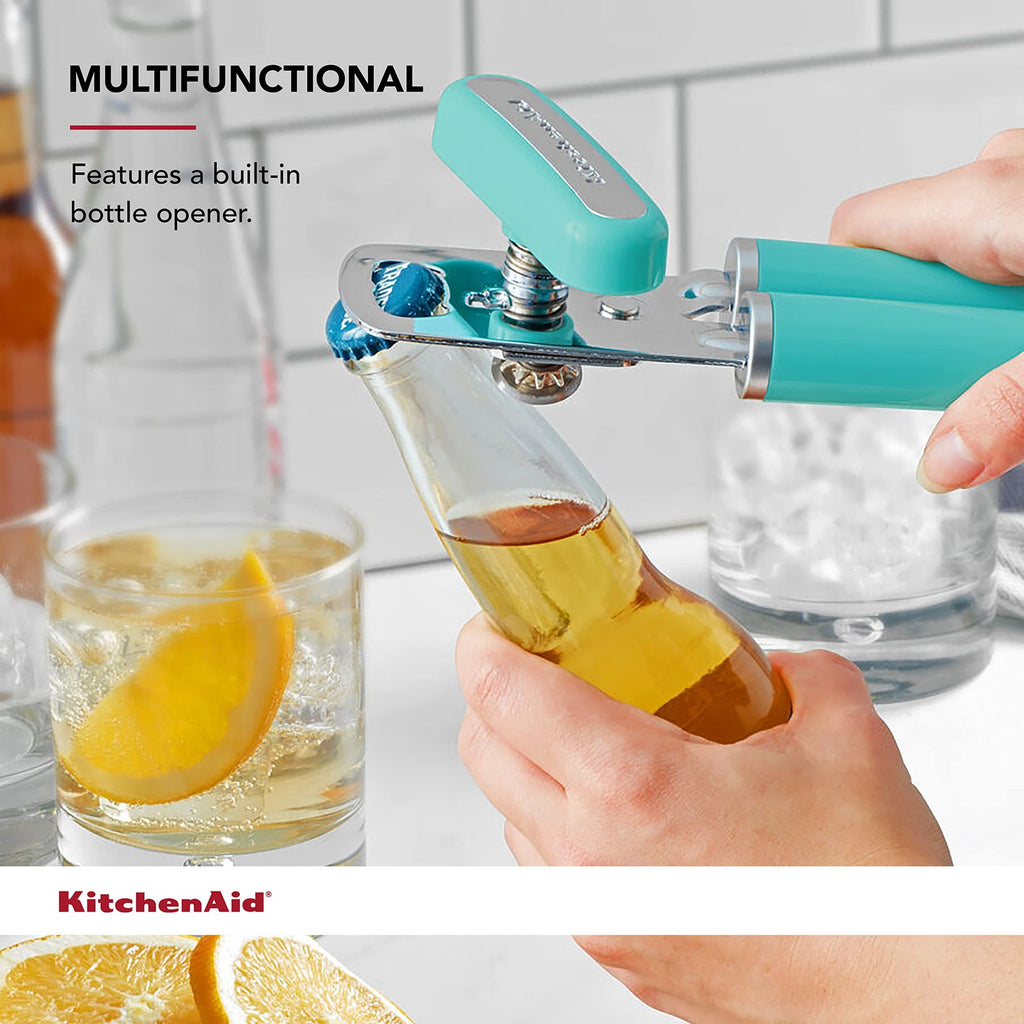 KitchenAid Classic Can & Bottle Opener, Aqua Sky, Ergonomic Handles
