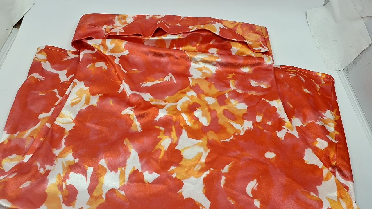 Women's Y2K Floral Print Tube Dress, Red, Small, Bodycon Mini