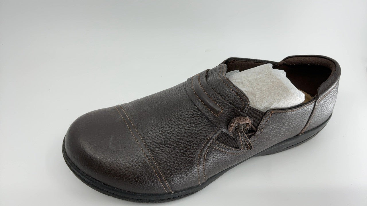 Clarks Women's Cheyn Madi Loafer, Dark Brown Tumbled Leather, 9.5 W US