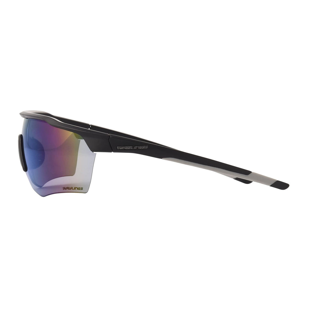 *Needs Repair* Rawlings Youth Baseball Sunglasses, Matte Black/Sky Blue Mirror