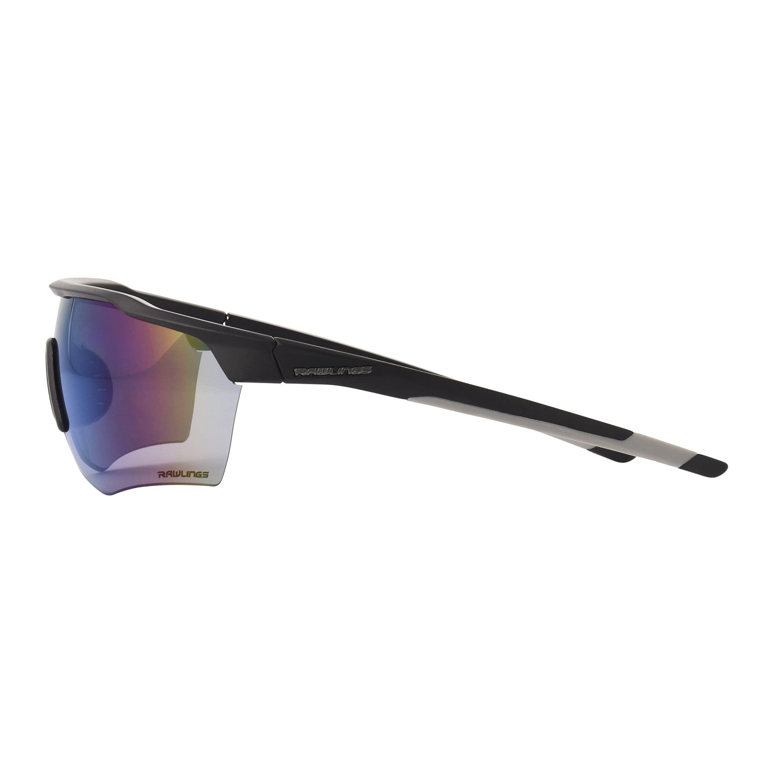*Needs Repair* Rawlings Youth Baseball Sunglasses, Matte Black/Sky Blue Mirror