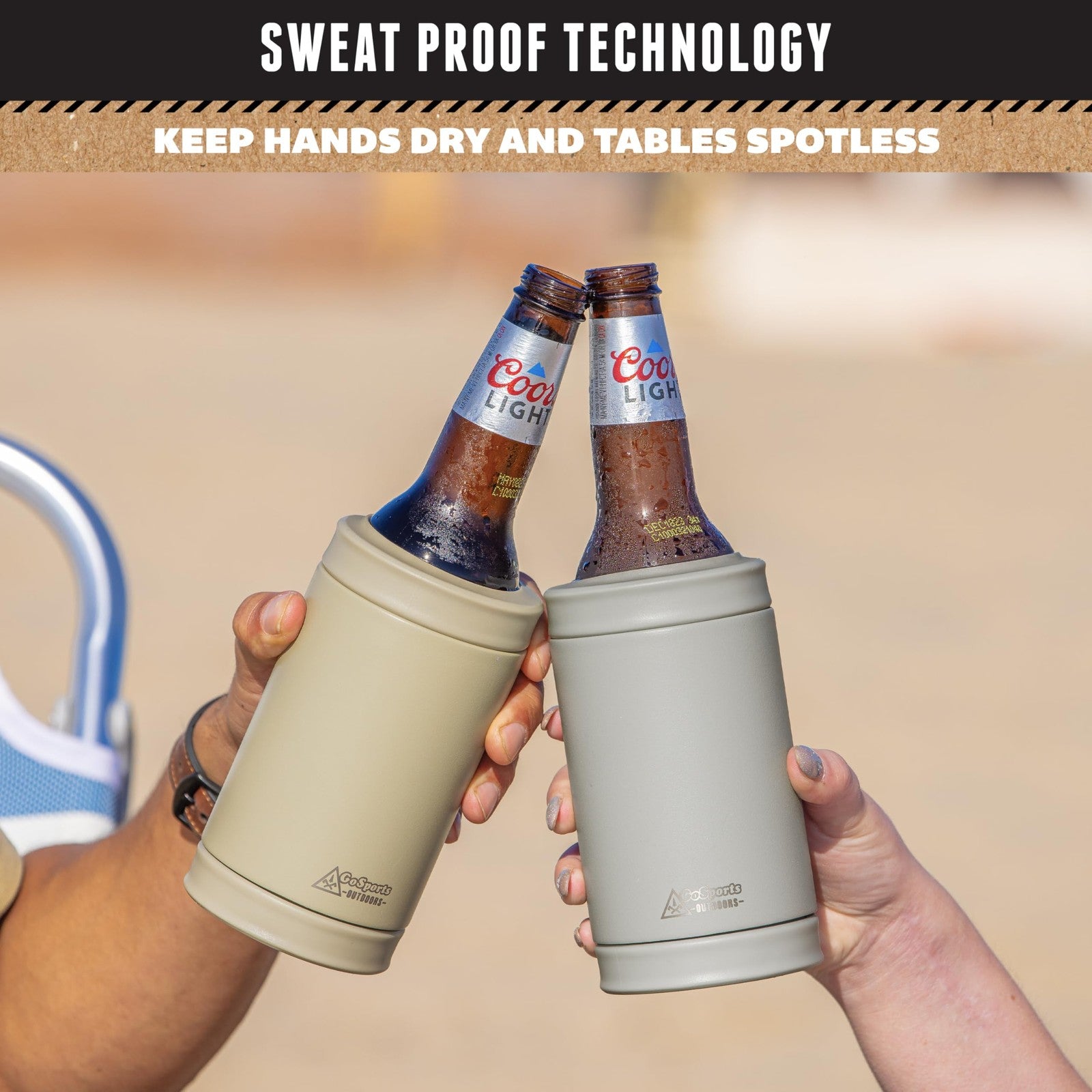 Insulated DUALIE Can Cooler Fog Gray - Fits 12 oz, Slim Cans & Bottles