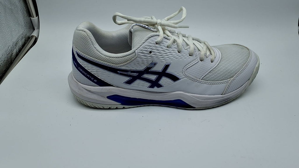 ASICS Men's Gel-Dedicate 8 Tennis Shoes, 9, White/Dark Cobalt