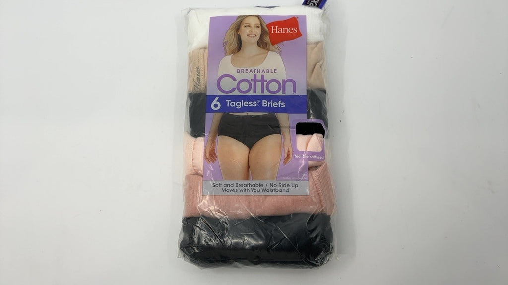 Hanes High-Waisted Panties 6-Pack, Moisture-Wicking, Size 9, Body Tones