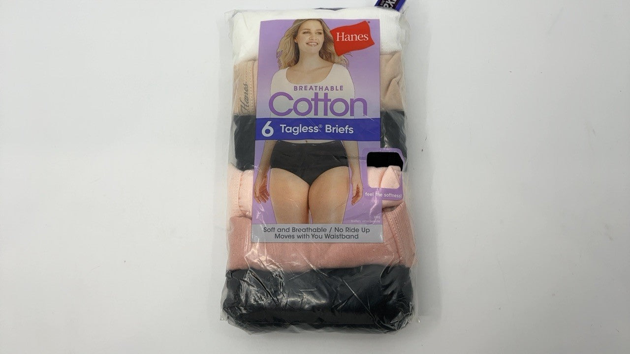 Hanes High-Waisted Panties 6-Pack, Moisture-Wicking, Size 9, Body Tones