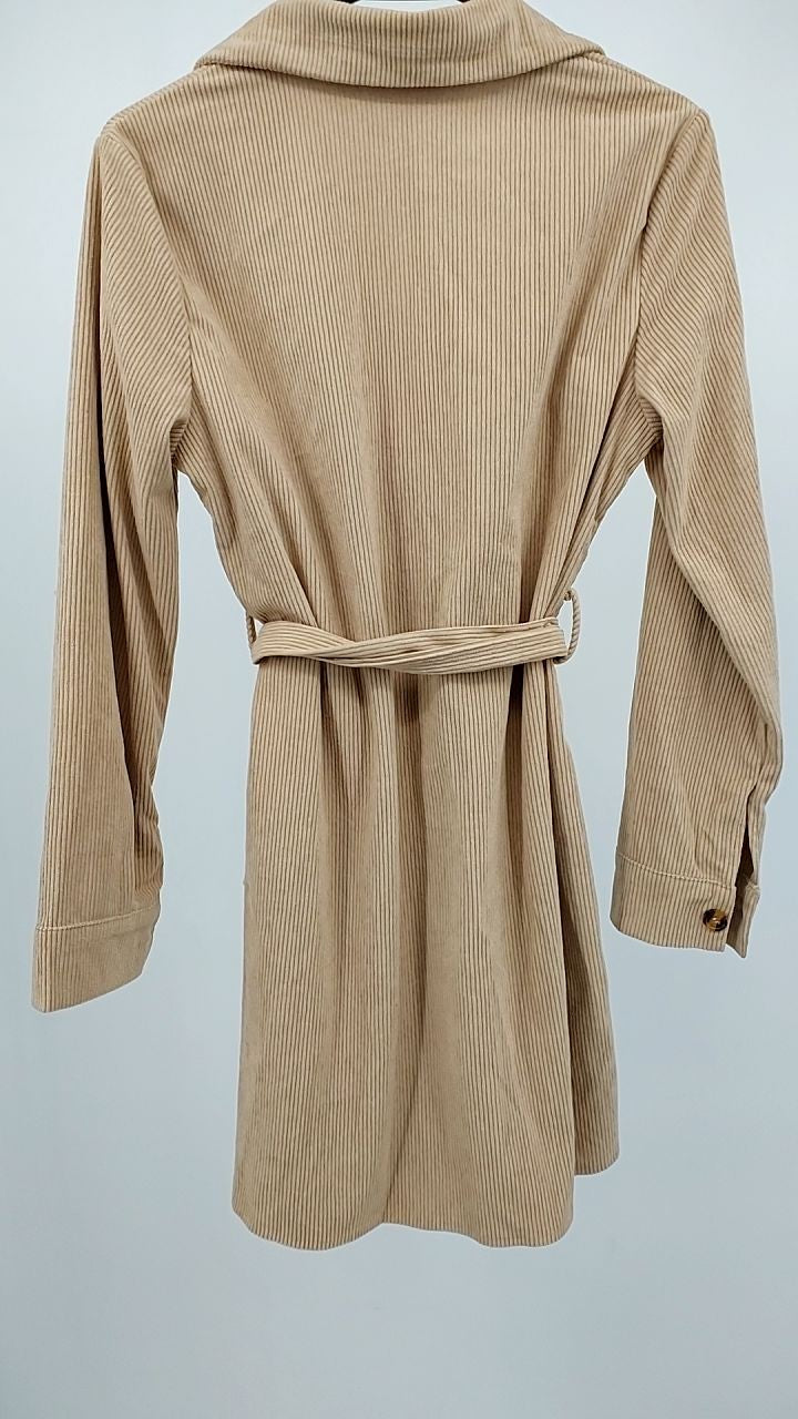 Button-Front Corduroy Shirt Dress