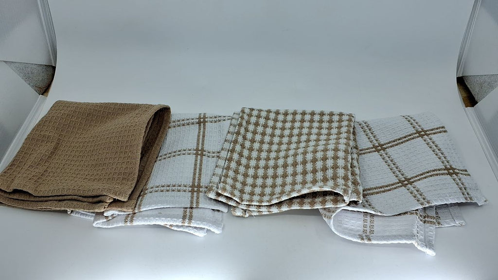 T-Fal Cotton Waffle Dish Cloths, 4-Pack, 12x13 in, Highly Absorbent