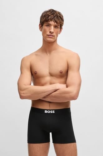 BOSS, 3-Pack Logo Icon Boxer Brief, black carbon, XXL