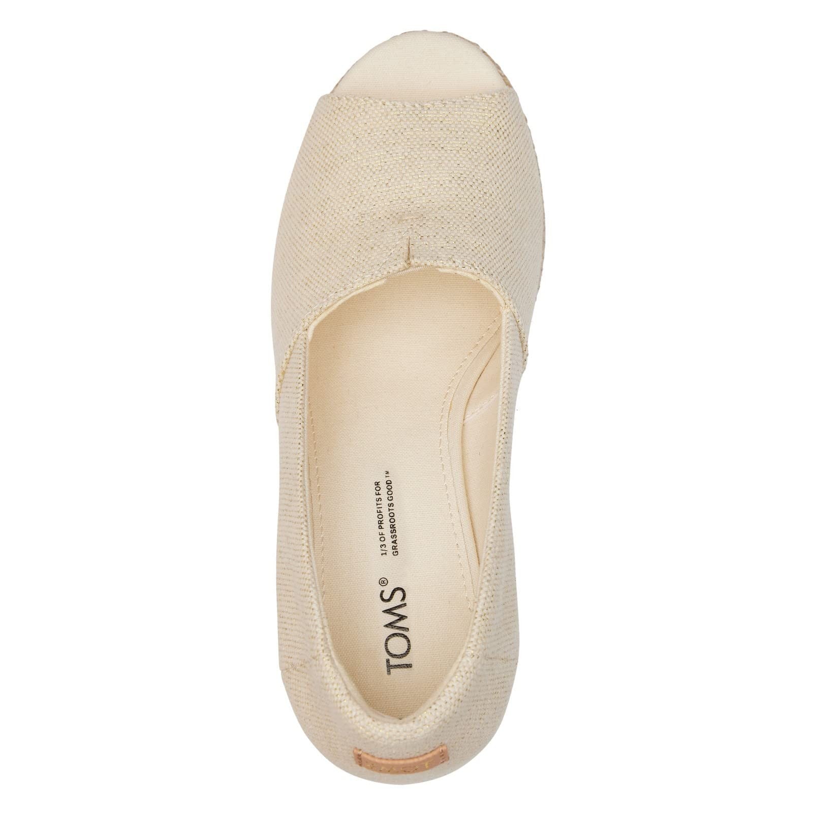 TOMS Women's Michelle Wedge Sandal, Dark Natural, 6