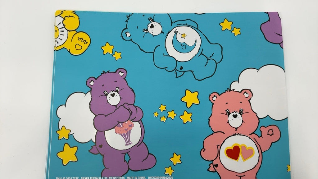 Nostalgic Care Bears Wrapping Paper 12 Sheets 20" x 30" Clouds & Stars