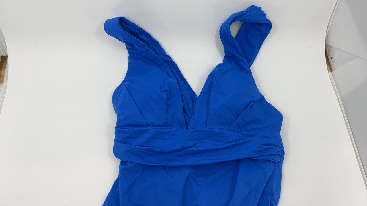 Seafolly Women's One Piece Swimsuit, Deep V, Eco Collective Azure, 6