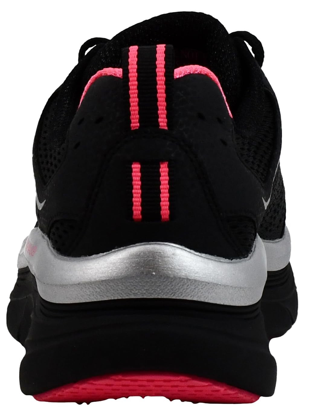 Skechers Women's D'lux Walker-Infinite Motion Sneaker, Black/Hot Pink, 8 M US