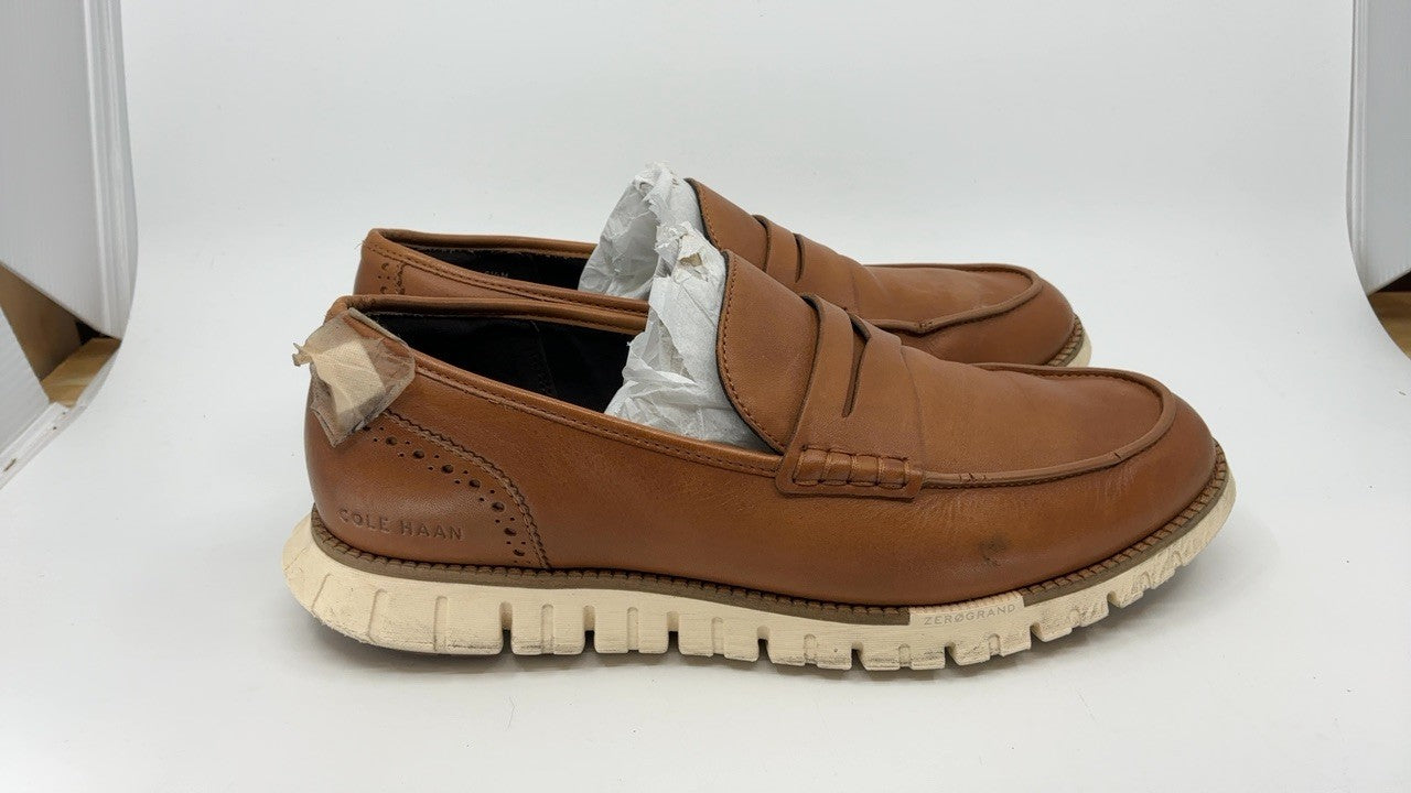 Cole Haan 8.5-M Zerogrand Penny Loafers, British Tan/Natural Tan