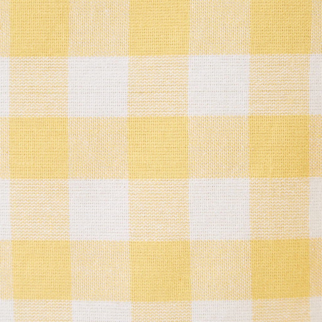 Checkered Table Runner 14x108 in Yellow, 100% Cotton, Machine Washable