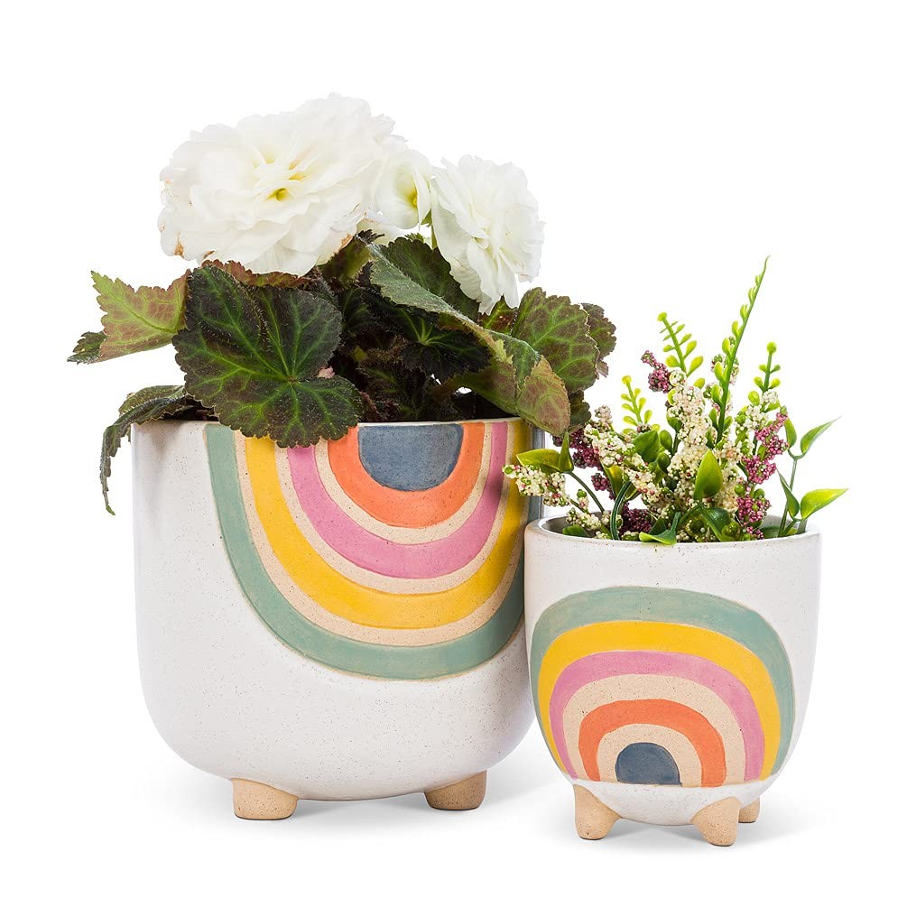 Abbott Collection Small Rainbow Planter with Legs, 4" H