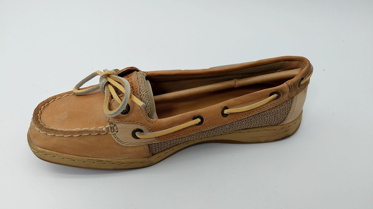 Sperry Womens Angelfish Boat Shoe, Linen/Oat, 9