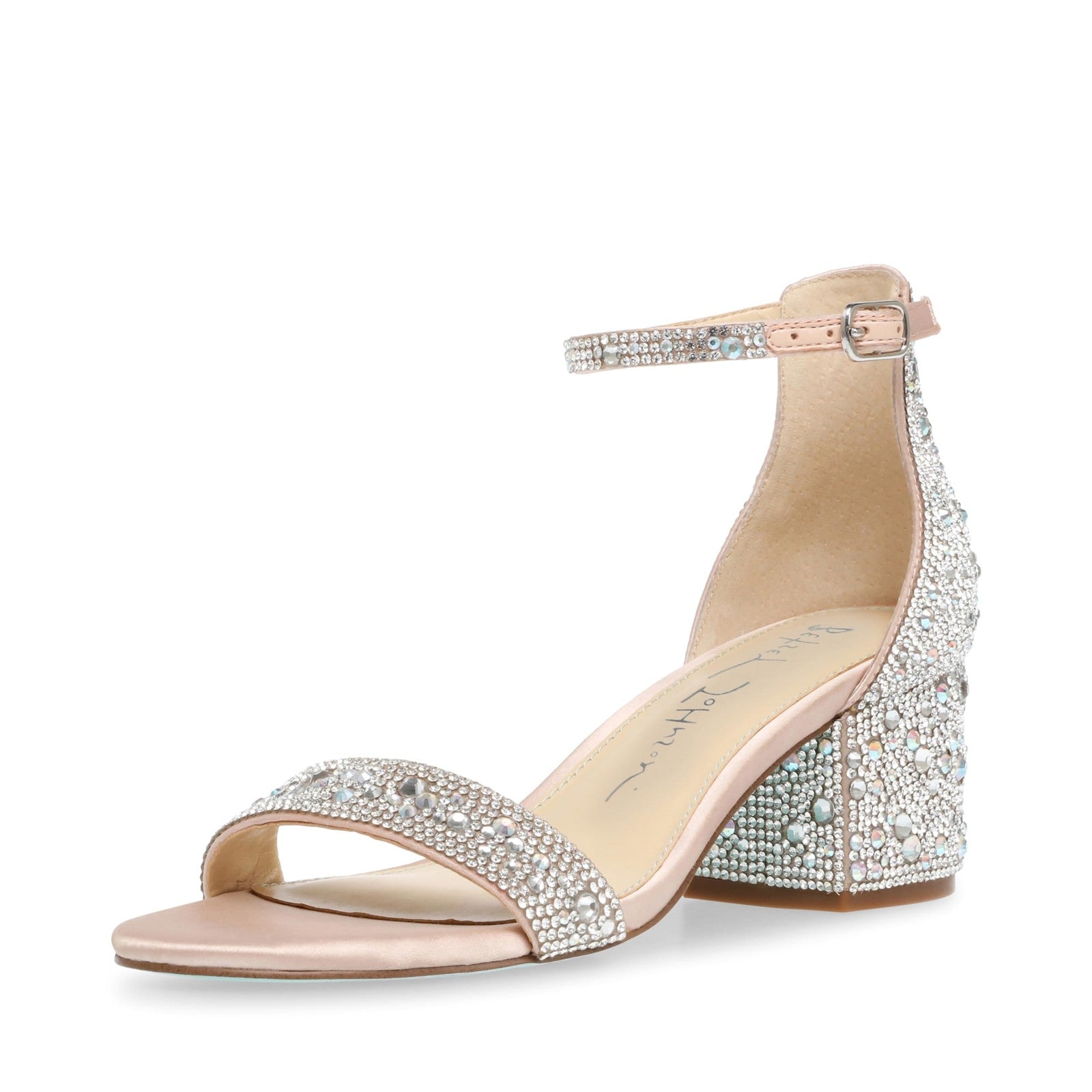 Betsey Johnson Blue Women's Mari Heeled Sandal, Champagne, 12 M US