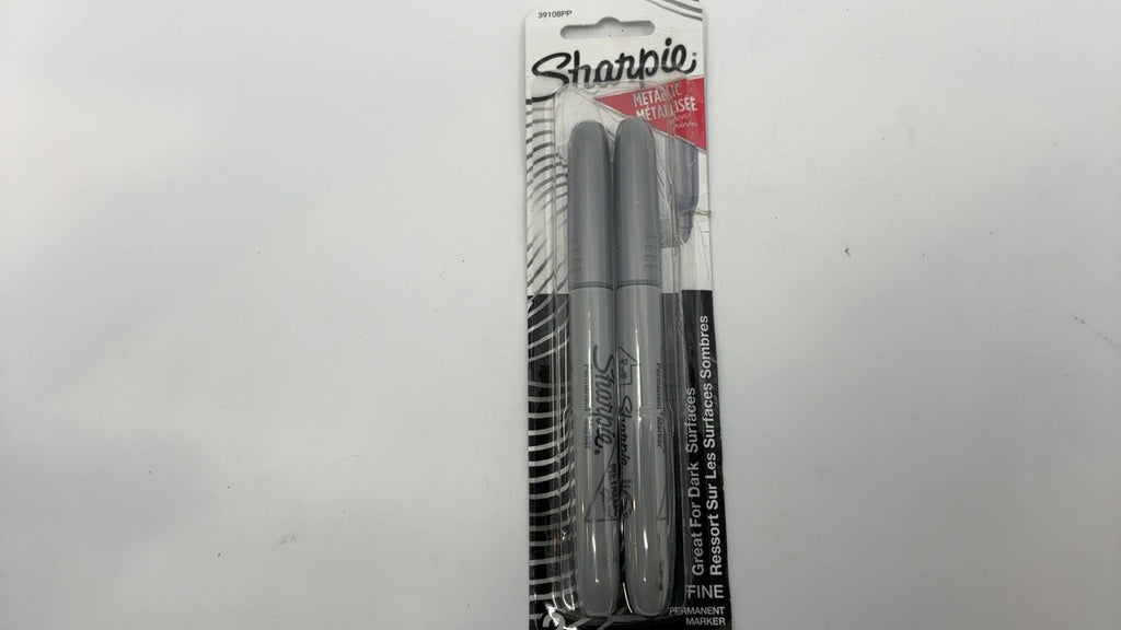 Sharpie Metallic Permanent Markers, Fine Point, Silver, 2 Count