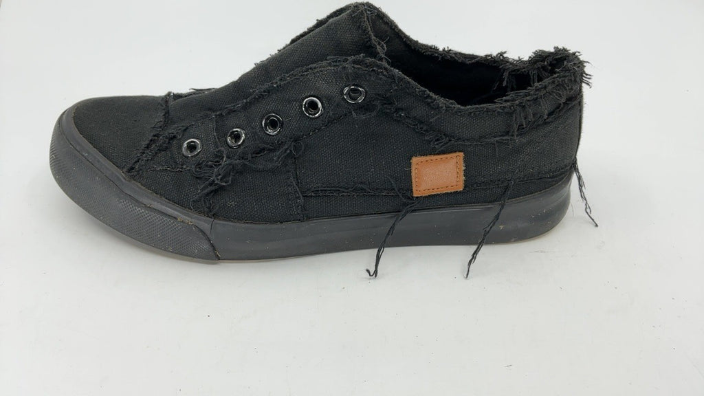 Slip-On Canvas Sneakers for Women, Size 8, Black, Fashionable Design