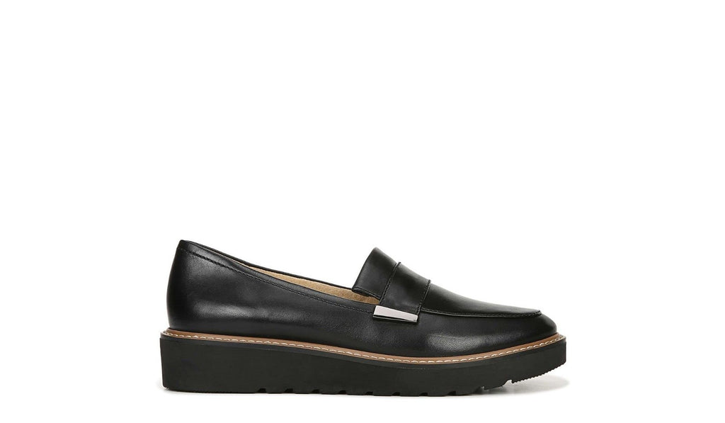 Naturalizer Womens Adaline Slip On Lightweight Loafer ,Black Leather, 8M