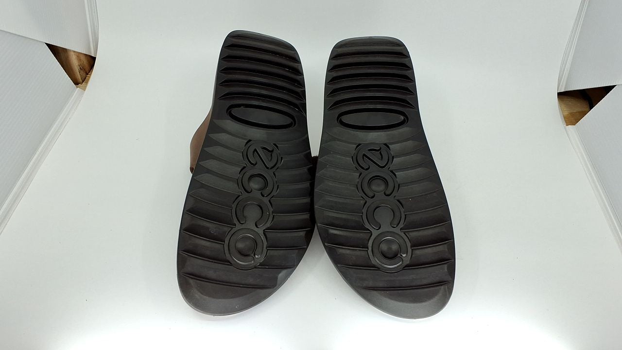 ECCO Men's Cozmo Two Band Slide Sandal, Potting Soil Nubuck, 12-12.5